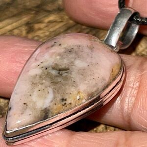 Teardrop Pink Peruvian Opal Pendant 2”